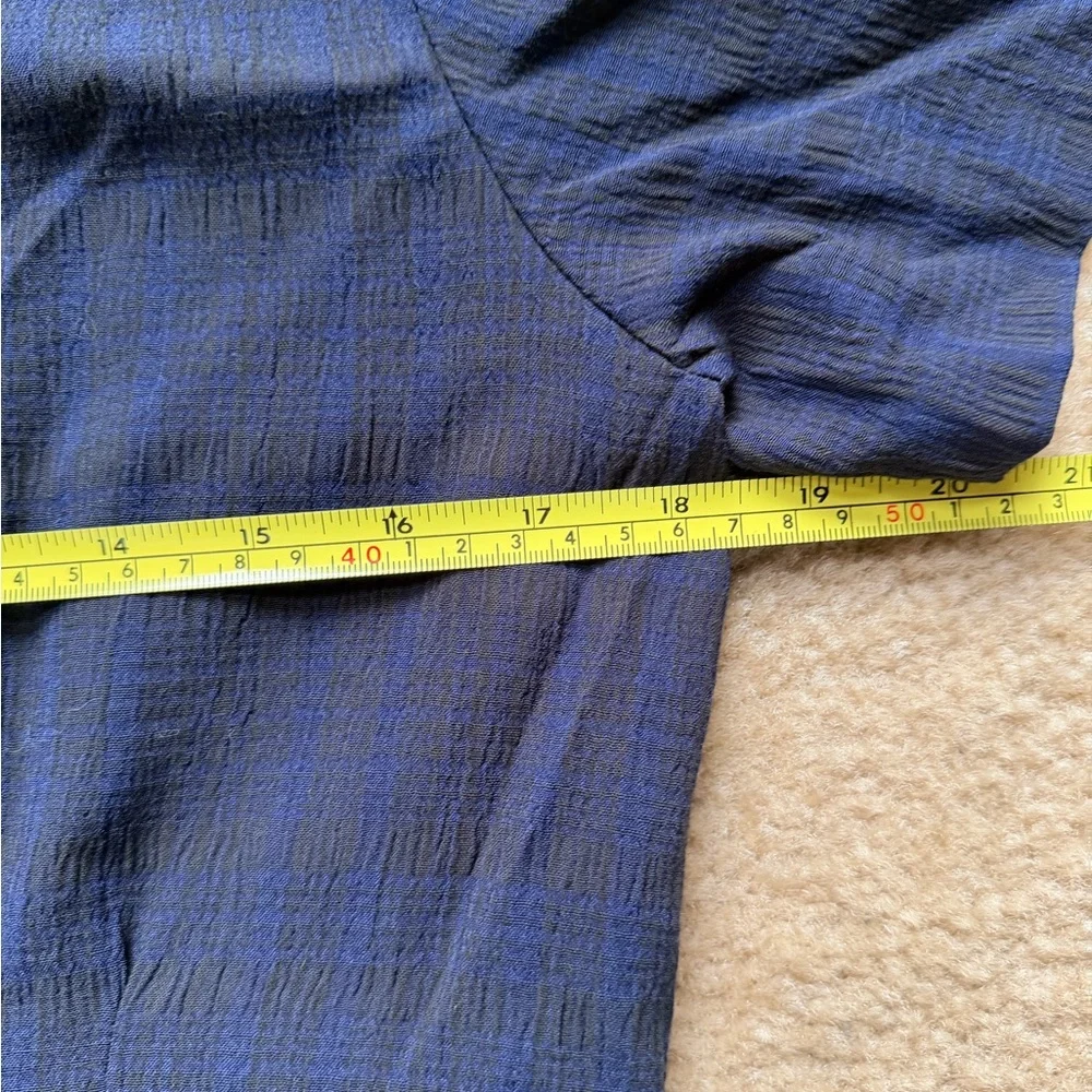 Vintage Navy and Black Plaid Button-Down Dress - Picture 7 of 8